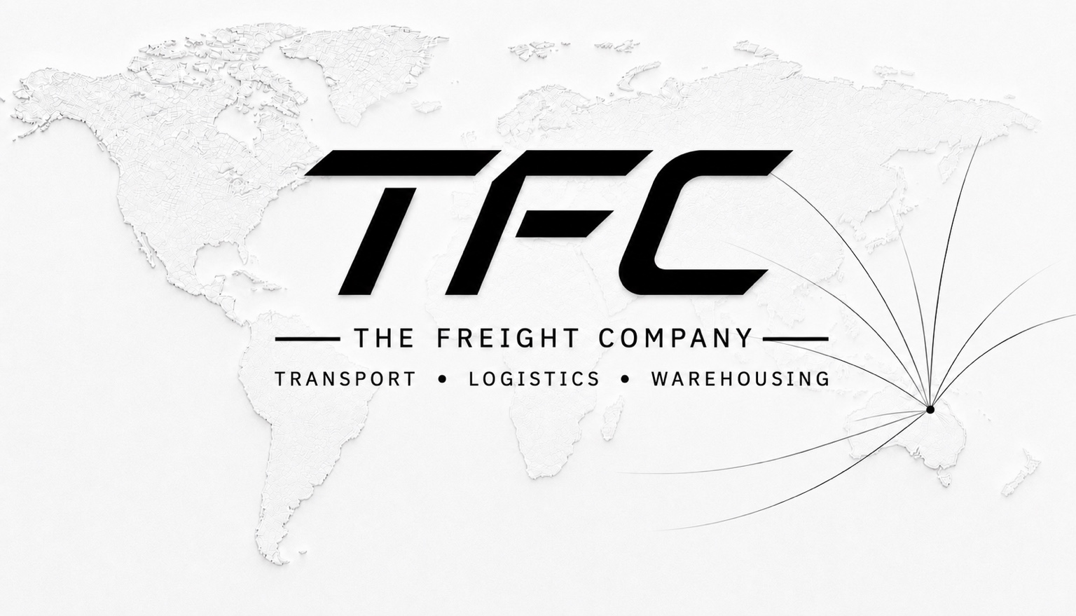 TFC — The Freight Company: transport, logistics and warehousing, with connections across a world map